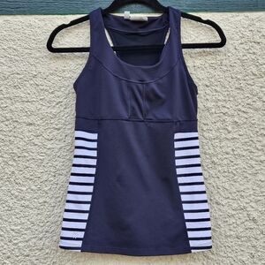Athleta Hyper Stripe PR Tank navy white small